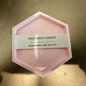 Crazy About Candles Pink Hexagon Jesmonite Tray